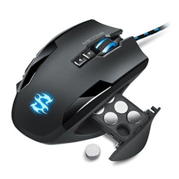 Sharkoon Skiller SGM1 Gaming Maus mit Makrotasten (10800 DPI, RGB-Beleuchtung, 12 Tasten, Weight-Tuning-System und Software) schwarz - 6