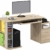 SixBros. Büroschreibtisch, Schreibtisch mit viel Platz für Ordner, Arbeitstisch, Computerschreibtisch, Eiche Holzoptik, 152 x 60 cm S-202A/1845 - 1