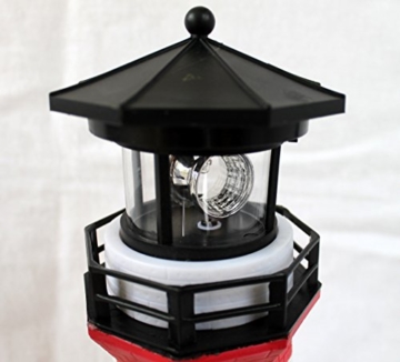 Solar Leuchtturm rot-weiss rotierendes LED-Licht 28 cm - 2