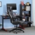 SONGMICS Gamingstuhl, Bürostuhl mit Fußstütze, Schreibtischstuhl, ergonomisches Design, verstellbare Kopfstütze, Lendenstütze, bis zu 150 kg belastbar, Schwarz-Grau, OBG77BG - 2