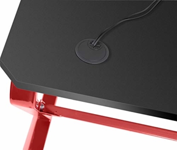 Speedlink SCARIT Gaming Desk - Gaming-optimierter Schreibtisch mit Z-Shape, Kabelmanagement, Headset- und Getränkehalter - schwarz-rot - 6