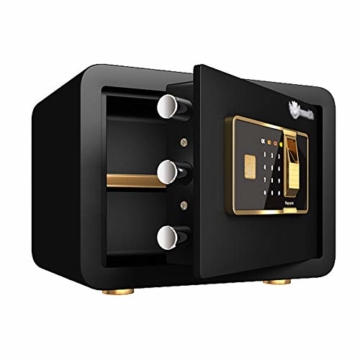 Tresor Safe,Elektronisches Zahlenschloss mit Fingerscan-Modul,35x25x25cm,Sicherheitsschrank,für Wertgegenstände und Dokumente,Black - 2