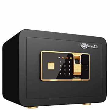 Tresor Safe,Elektronisches Zahlenschloss mit Fingerscan-Modul,35x25x25cm,Sicherheitsschrank,für Wertgegenstände und Dokumente,Black - 3