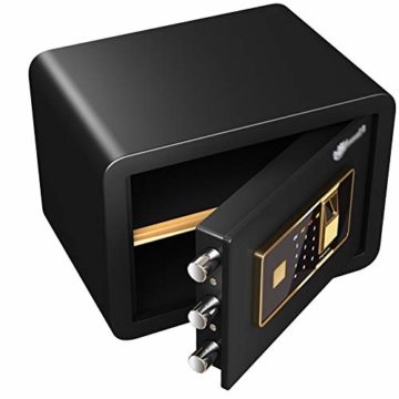 Tresor Safe,Elektronisches Zahlenschloss mit Fingerscan-Modul,35x25x25cm,Sicherheitsschrank,für Wertgegenstände und Dokumente,Black - 6