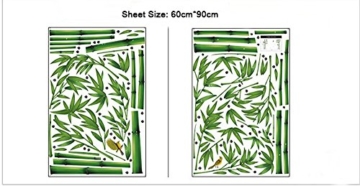 ufengke® Grüner Bambus und der Vogel Wandsticker, Wohnzimmer Schlafzimmer Entfernbare Fenstersticker Wandtattoos Wandbilder - 8