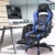 Umi. by Amazon - Gaming Stuhl Bürostuhl Schreibtischstuhl mit Armlehne Gamer Stuhl Drehstuhl Höhenverstellbarer Gaming Sessel PC Stuhl Ergonomisches Chefsessel mit Fußstützen Blau - 5