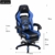 Umi. by Amazon - Gaming Stuhl Bürostuhl Schreibtischstuhl mit Armlehne Gamer Stuhl Drehstuhl Höhenverstellbarer Gaming Sessel PC Stuhl Ergonomisches Chefsessel mit Fußstützen Blau - 7