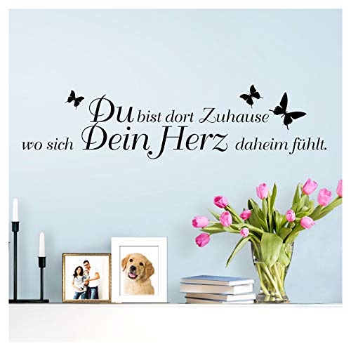 Wandaro Wandsticker Spruch Du bist dort Zuhause. | schwarz 70 x 17 cm