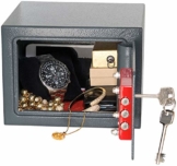 Xcase Tresor: Kompakter Stahlsafe mit 2 Doppelbart-Schlüsseln, 5 Liter (Mini Safe) - 1