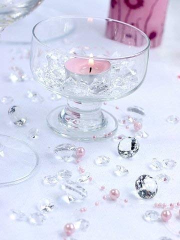 50 Dekosteine Diamanten Ø 20 mm transparent natur klar kristallklar Tischdekoration Streuartikel Hochzeit Taufe - 2