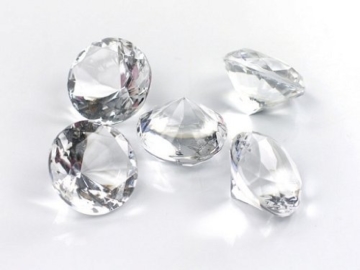 50 Dekosteine Diamanten Ø 20 mm transparent natur klar kristallklar Tischdekoration Streuartikel Hochzeit Taufe - 5