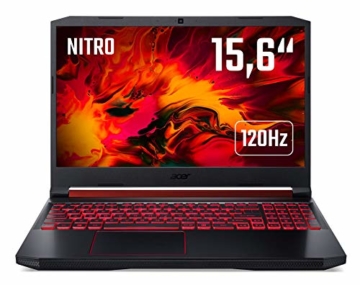 Acer Nitro 5 (AN515-54-55UY) 39,6 cm (15,6 Zoll Full-HD IPS 120 Hz matt) Gaming Laptop (Intel Core i5-9300H, 8 GB RAM, 512 GB PCIe SSD, NVIDIA GeForce RTX 2060, Win 10 Home) schwarz/rot - 1