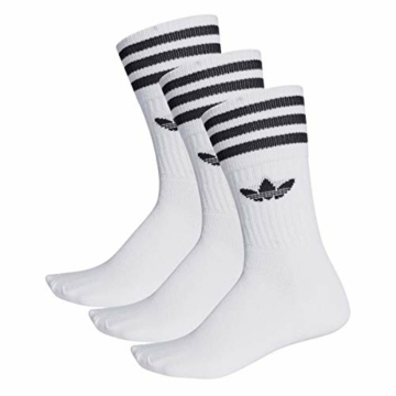 Adidas Solid Crew Socks Socken 3er Pack (43-46, white/black) - 