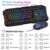 BAKTH Gaming Tastatur und Maus Set, LED Hintergrundbeleuchtung QWERTY US Layout, Regenbogen Farben Beleuchtete USB Wasserdicht Tastatur und Maus mit 3600 DPI für Pro PC Gamer - 6