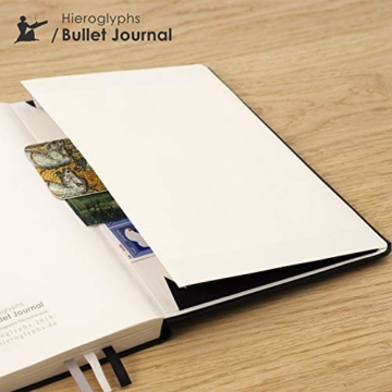 Bullet Journal/Notizbuch A5 dotted- mit Methode - nummerierte Seiten, Falttasche, 3 Lesezeichen, Verschlussgummi - von Hieroglyphs - 2