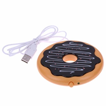 Cabilock USB-Beheizte Kaffeetasse Wärmer Donut-Untersetzer für Den Home-Office-Schreibtisch(Gelber Kaffee) - 1
