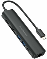 CableCreation USB C Hub Multiport Adapter, 8-Port Typ C Hub mit 4K@60Hz HDMI, 100W PD, RJ45, SD/TF-Kartenleser, 2 USB 3.0-Anschlüsse, für MacBook Pro 2020/2019, MacBook Air 2020, iPad Pro 2020/2018 - 1