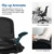 COMHOMA Bürostuhl Schreibtischstuhl Ergonomischer Drehstuhl Chefsessel Netz Stuhl Black - 2