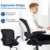 COMHOMA Bürostuhl Schreibtischstuhl Ergonomischer Drehstuhl Chefsessel Netz Stuhl Black - 4