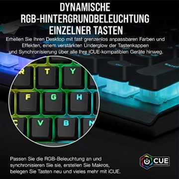 Corsair K60 RGB PRO Mechanische Gaming-Tastatur (CHERRY VIOLA Tastenschalter: Leichtgängig und Schnell, Robuster Aluminium-Rahmen, Anpassbare RGB-Beleuchtung), Schwarz - 7
