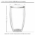 Creano doppelwandiges Thermoglas 250ml „DG-SH“, großes Doppelwandglas aus Borosilikatglas, doppelwandige Kaffeegläser, Teegläser, Latte Gläser 6er Set - 2