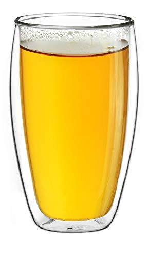 Creano doppelwandiges Thermoglas 250ml „DG-SH“, großes Doppelwandglas aus Borosilikatglas, doppelwandige Kaffeegläser, Teegläser, Latte Gläser 6er Set - 4