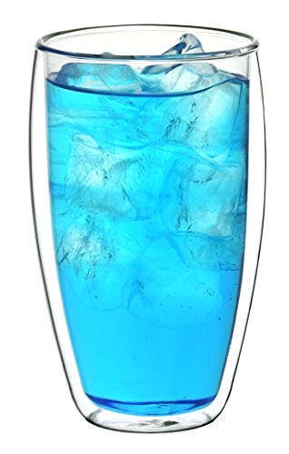 Creano doppelwandiges Thermoglas 250ml „DG-SH“, großes Doppelwandglas aus Borosilikatglas, doppelwandige Kaffeegläser, Teegläser, Latte Gläser 6er Set - 6