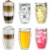 Creano doppelwandiges Thermoglas 250ml „DG-SH“, großes Doppelwandglas aus Borosilikatglas, doppelwandige Kaffeegläser, Teegläser, Latte Gläser 6er Set - 1