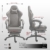 Dowinx Gaming Stuhl Bürostuhl Ergonomischer PC-Stuhl mit Massage Lendenwirbelstütze, Vorteil Stil PU Leder Hohe Rückenlehne Verstellbarer Drehsessel mit Fußstütze (Grau) - 6