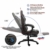 Dowinx Gaming Stuhl Bürostuhl Ergonomischer PC-Stuhl mit Massage Lendenwirbelstütze, Vorteil Stil PU Leder Hohe Rückenlehne Verstellbarer Drehsessel mit Fußstütze (Grau) - 3