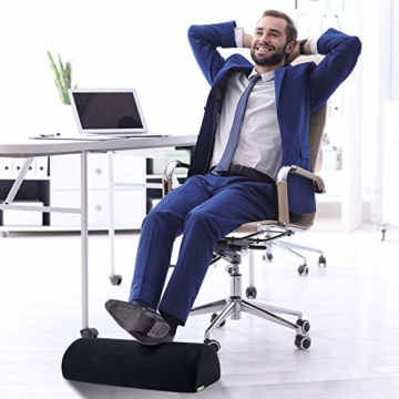 DYNMC you Fußablage als Bequeme Fußstütze Schreibtisch im Büro mit Oeko TEX Bezug - Fußhocker Formstabile Fußablage & Fußkissen unterm Schreibtisch ohne verrutschen - Fußbank Footrest - 2