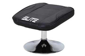 Elite Deluxe Gaming Sessel MG-300 - Bürostuhl - Gamingstuhl - Streamingstuhl - Drehstuhl - Ergonomisch - Racingoptik - Fußhocker - Chefsessel - Racing (Schwarz/Chrom) - 6