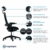 Ergotopia® NextBack | Ergonomischer Bürostuhl gegen Rückenschmerzen | Mit integrierter Lordosenstütze | Zusätzliche Kopfstütze gegen Nackenschmerzen (Schwarz) - 7