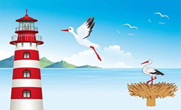 Fanshop Lünen Fahne Flagge Storch Störche Leuchtturm 90x150 cm Hissfahne mit Ösen Flaggen Hißflagge - 1