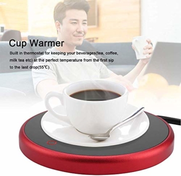 FTVOGUE Elektrische Tassenwärmer Pad Desktop Tee Kaffee Milch Becher Heizung Coaster Tray 220-240V(01) - 8