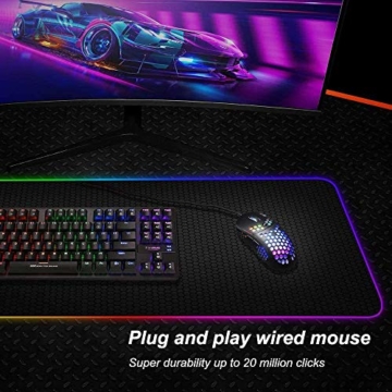 Gaming Maus RGB-MARVO Gaming Maus PC mit RGB Beleuchtung, 12000 DPI Optischer Sensor, 6 Programmierbaren Tasten,Leichtgewicht, Wired Gaming Mouse für Gamer - 7