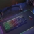 Gaming Tastatur Metallic, PC Tastatur PICTEK Rainbow LED Tastatur mit Handgelenkauflage, 19 Anti-Ghosting, 12 Multimedia Verknüpfungen, 1.6m USB Tastatur, 4 wasserdichte Löcher, Keyboard für Gamer - 5