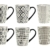 H&H Vhera 6er Set Becher Mug, Stoneware, 350 ml, Schwarz/Weiß - 1
