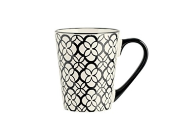 H&H Vhera 6er Set Becher Mug, Stoneware, 350 ml, Schwarz/Weiß - 4