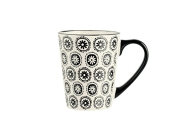 H&H Vhera 6er Set Becher Mug, Stoneware, 350 ml, Schwarz/Weiß - 5