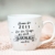 Him & I® - Jumbo Tasse mit Spruch Nimm dir Zeit für die Dinge, die dich glücklich machen - 9,5 cm - 0,45 l - Porzellan Tasse - Kaffeetasse - Kaffeebecher - Geschenk für beste Freundin, Mama & Kollegin - 2