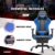 Homall Gaming Stuhl Racing Bürostuhl Ergonomischer Schreibtischstuhl mit Fußstütze PC Computerstuhl Gamer Drehstuhl mit Kopfstütze und Lendenkissen (Blau) - 2