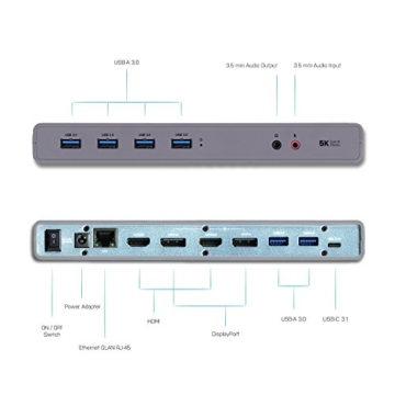 i-tec USB-C/A 4K Dual Display Docking Station 2X HDMI und 2X Display Port 5K Unterstützung - 6