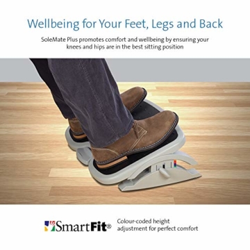 Kensington ergonomische Fußstütze SoleMate Plus für eine verbesserte Körperhaltung, Minderung chronischer Rückenschmerzen und orthopädische Entlastung, schwarz/Grau, 56146 - 2