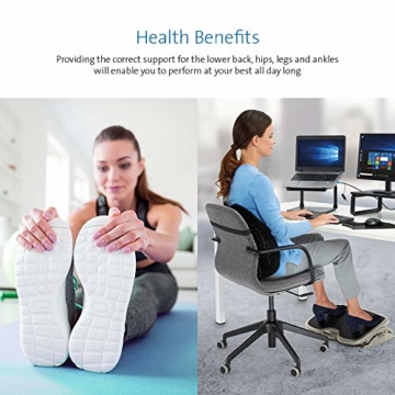 Kensington ergonomische Fußstütze SoleMate Plus für eine verbesserte Körperhaltung, Minderung chronischer Rückenschmerzen und orthopädische Entlastung, schwarz/Grau, 56146 - 6