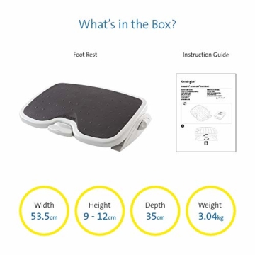 Kensington ergonomische Fußstütze SoleMate Plus für eine verbesserte Körperhaltung, Minderung chronischer Rückenschmerzen und orthopädische Entlastung, schwarz/Grau, 56146 - 9