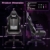 Kirogi Gaming Stuhl Ergonomischer Bürostuhl, Gamer PC Stuhl mit Lendenwirbelstütze, 160kg Verstellbarer Gaming Sessel für Erwachsene, großer und hoher schreibtischstuhl Kohlefaser Leder.Schwarz-BS - 3