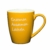 LePaJo Tasse mit Spruch: Einatmen Ausatmen Lächeln, Kaffeetasse mit Sprüchen gelb, das besondere Geschenk, Kaffeetasse - 1