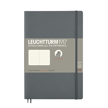 LEUCHTTURM1917 358327 Notizbuch Paperback (B6+), Softcover, 123 nummerierte Seiten, dotted, Anthrazit - 1