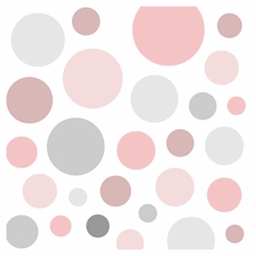Little Deco Wandsticker 86 Punkte Kinderzimmer Mädchen Kreise | rosa grau | viele Farben Wandtattoo Klebepunkte Wandaufkleber Dots bunt DL390 - 1